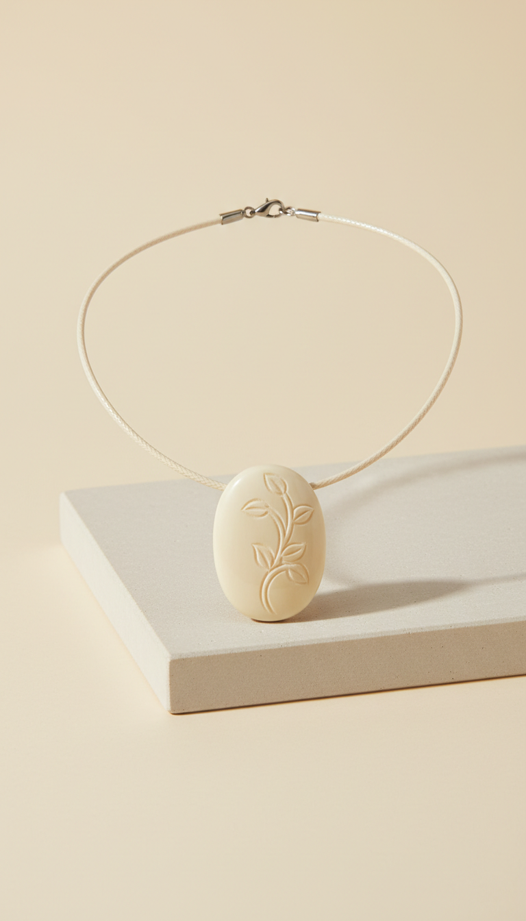 synthetic ivory pendant necklace